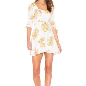 For Love And Lemons Cream Dress with Lemons